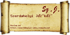 Szerdahelyi Jákó névjegykártya